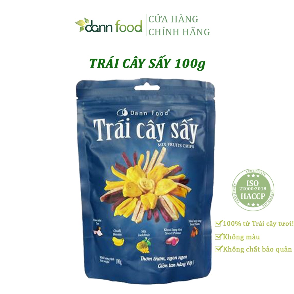 [Không Đường] Trái Cây Sấy Thập Cẩm Giòn Ngon 100g Dann Food