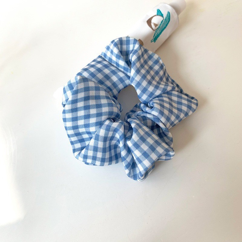 Dây chun buộc tóc Scrunchie màu xanh tươi sáng đáng yêu - S02