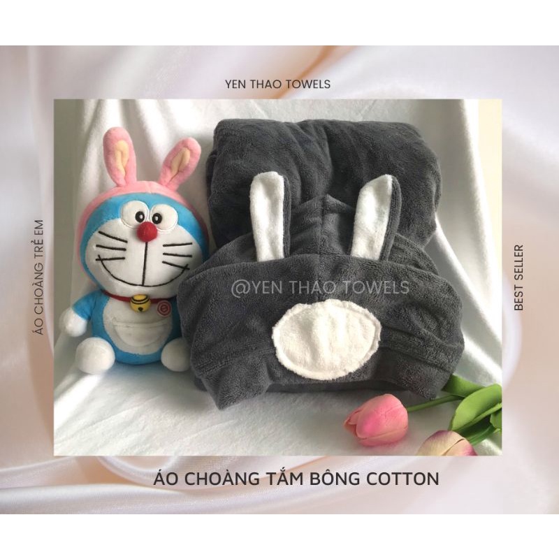 Áo choàng tắm cho trẻ em Lông Cừu có mũ mềm mịn hàng Việt Nam cao cấp thấm hút tốt chất lượng cao cho bé yêu