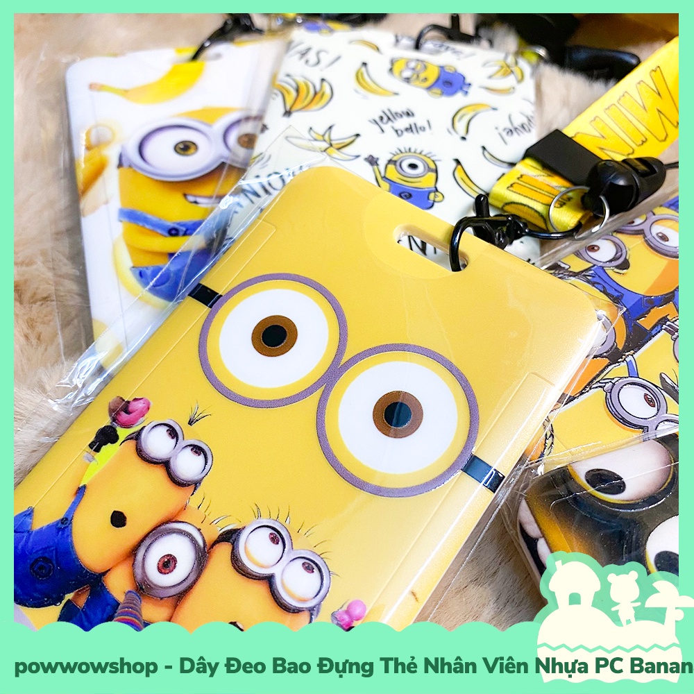 [Sẵn VN - Hỏa Tốc] Dây Đeo Bao Thẻ Nhân Viên Nhựa PC Phong Cách Bananas Minio Yellow Cute