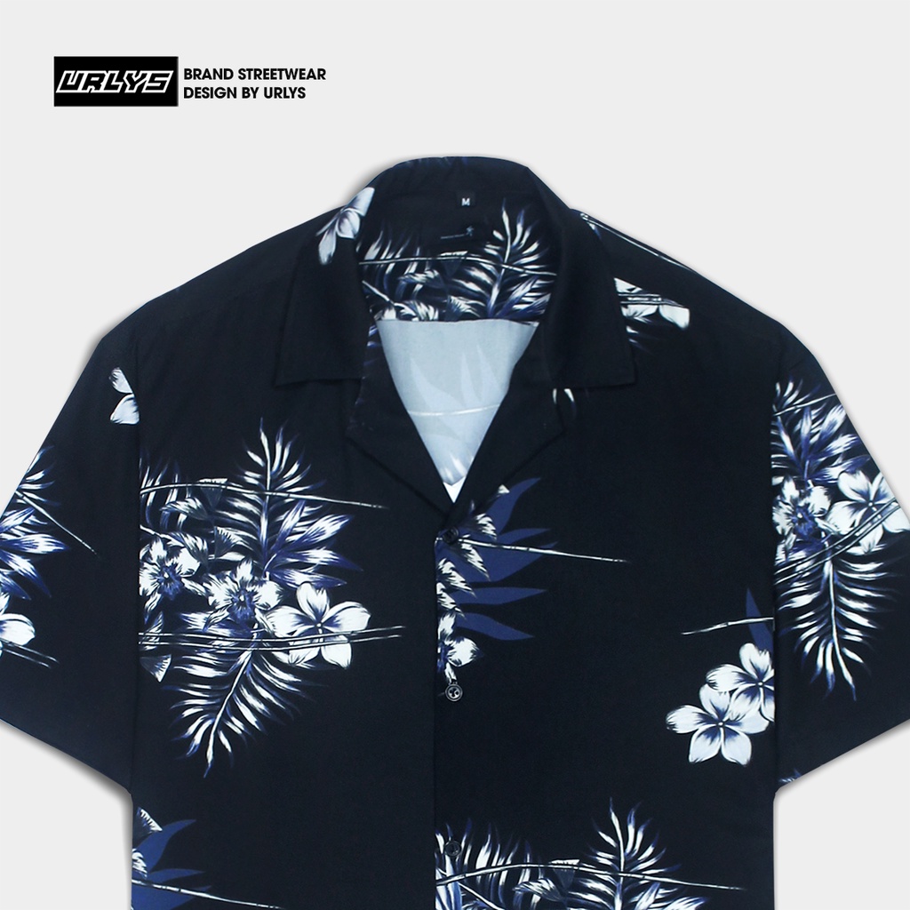 Áo sơ mi tay ngắn nam nữ URLYS form rộng sơ mi họa tiết tay lỡ cổ vest unisex ulzzang USM605