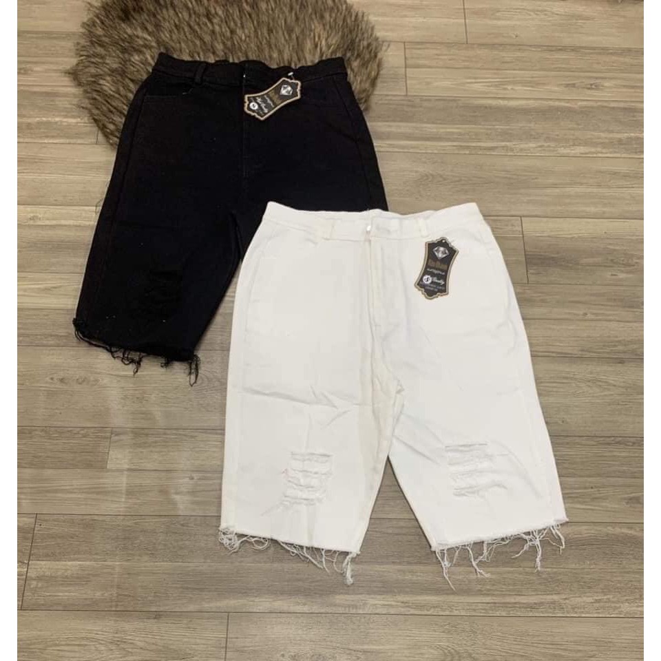 Quần ngố trắng/đen cào rách MANA1107204