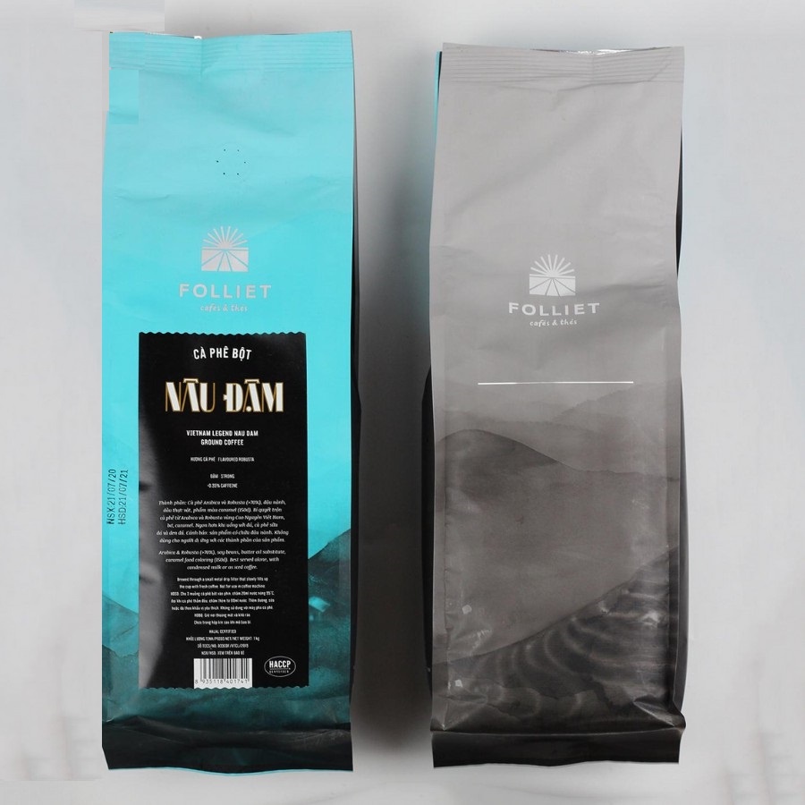 Cà Phê Bột Rang Xay Nâu Đậm Folliet 1KG