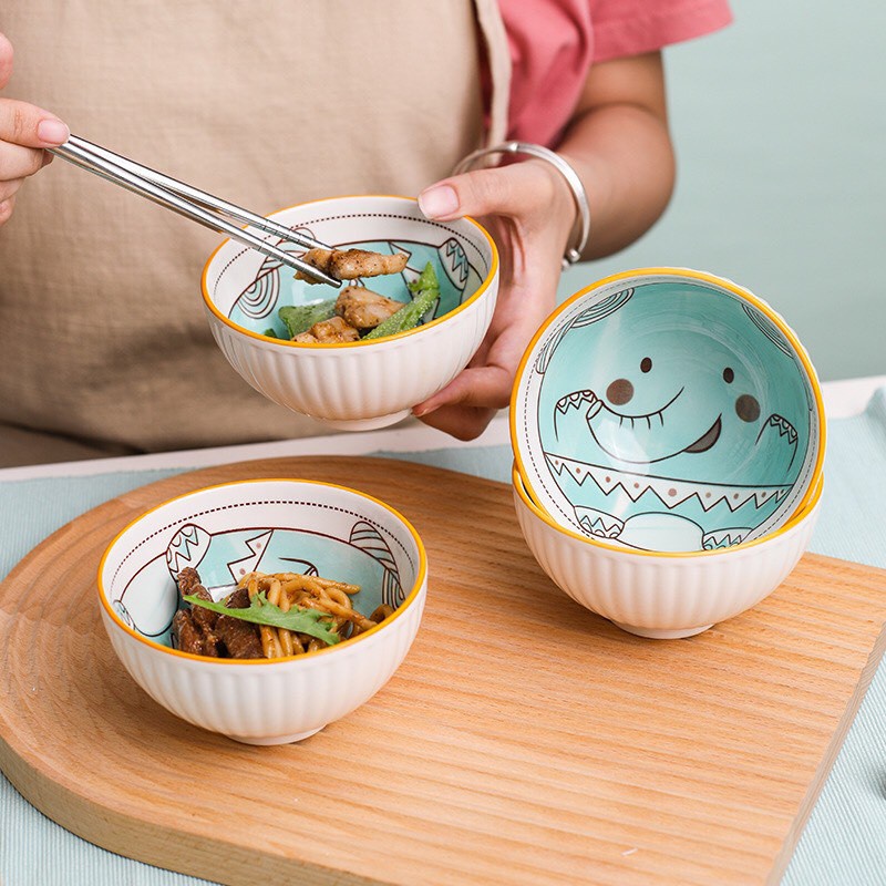 Bát Ăn Cơm Sứ Dễ Thường Hình Thú Cute Đáng Yêu, Bát Ăn Cơm Đẹp -Shop Mẹ Khoai