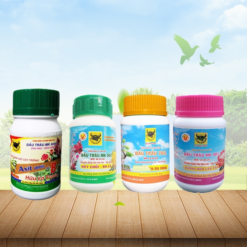 Combo 4 chai Vitamin B1 Amica + MK 501 MK 701 MK 901 cho giai đoạn cây non - trưởng thành - ra hoa, đậu trái