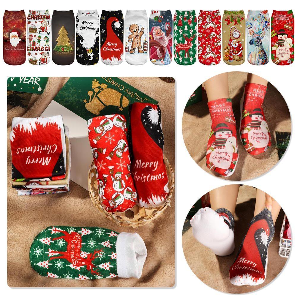 Tất Giáng Sinh In Họa Tiết 3D Độc Đáo Cho Năm Mới