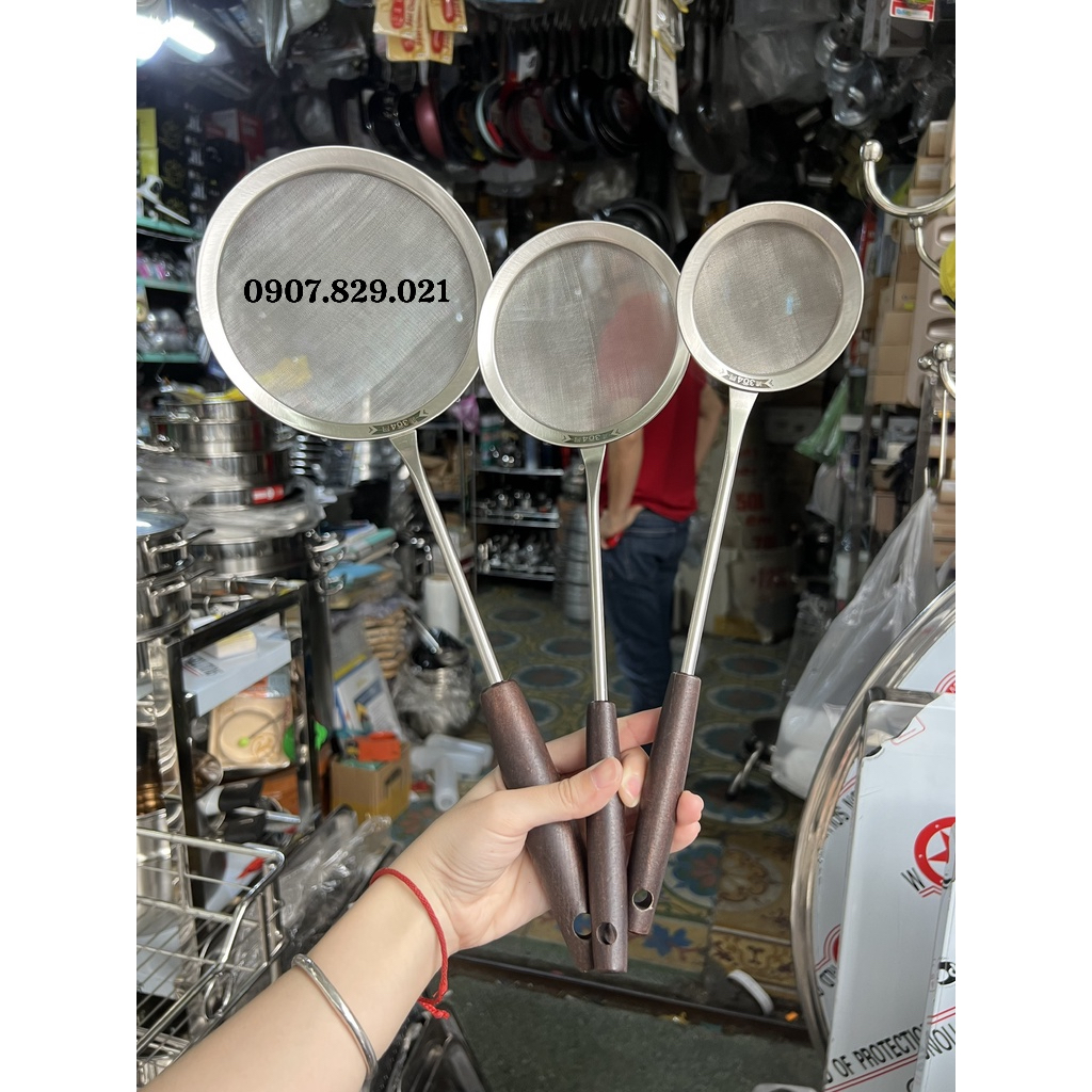 Vớt Bọt INOX 304 DÀY Cán Gỗ Hàng CAO CẤP