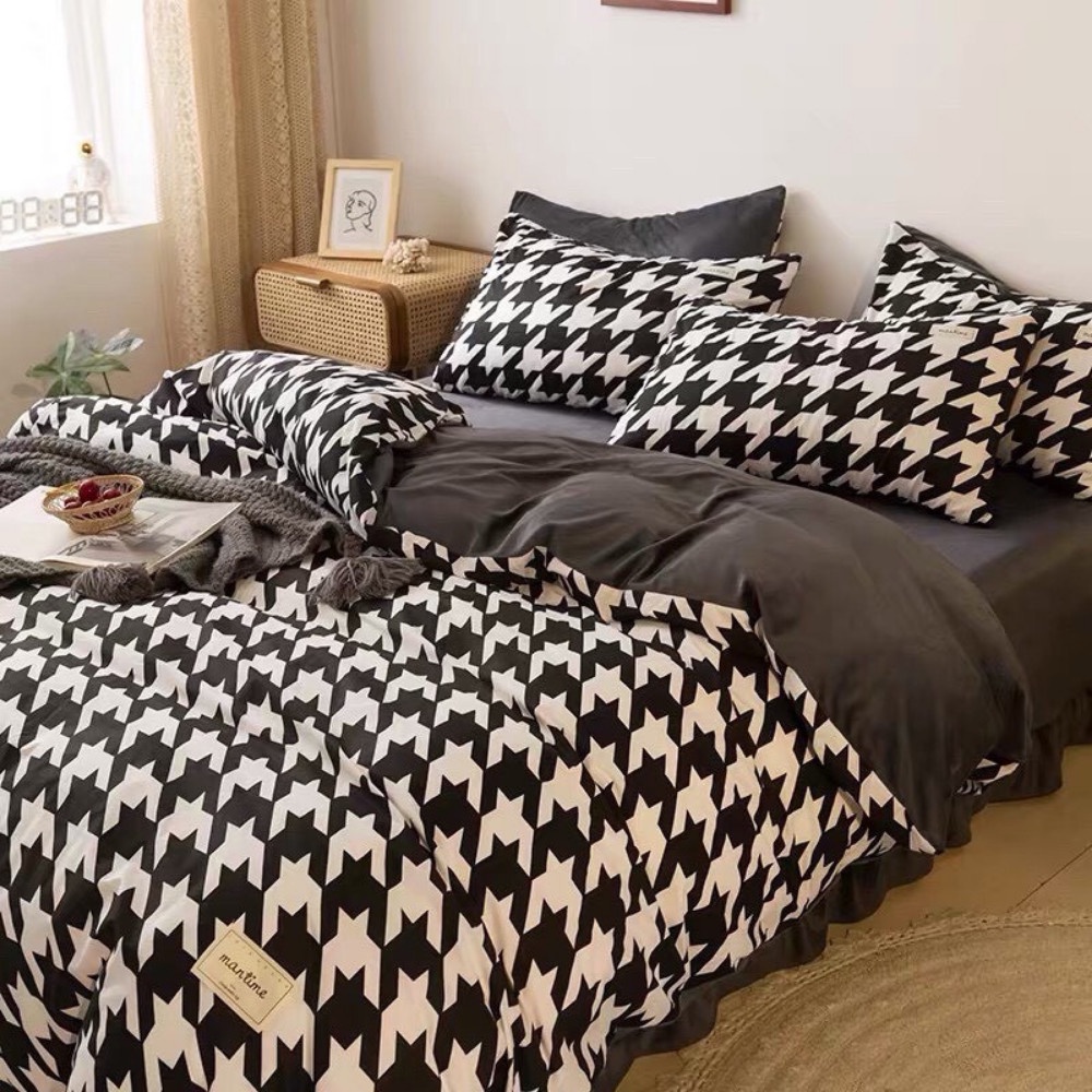 Bộ chăn ga gối Cotton Poly CHAGAMO drap giường Hàn Quốc miễn phí bo chun ga giường bọc đệm
