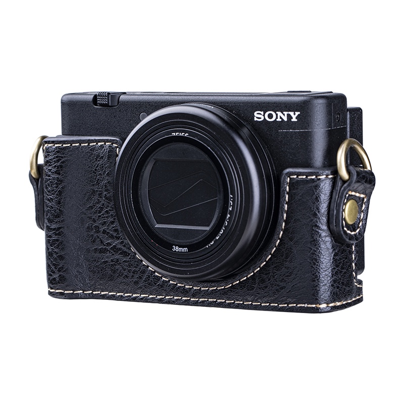 Ốp Điện Thoại Nửa Da PU + Đế + Dây Đeo Vai Cho Sony ZV-1