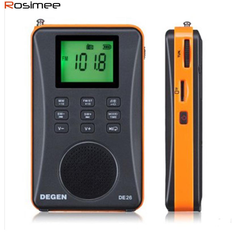 ĐÀI RADIO MINI NGHE NHẠC CAO CẤP DEGEN DE-26 MỎNG GỌN ĐA BĂNG TẦN