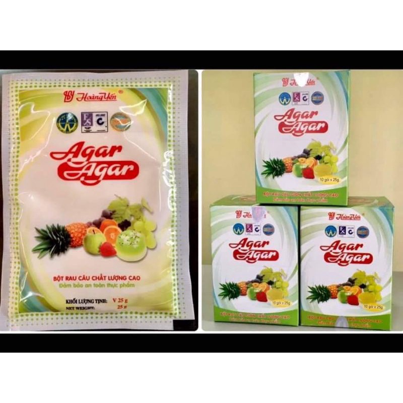 Bột rau câu giòn Agar Hoàng Yến gói 25g HSD năm 2025