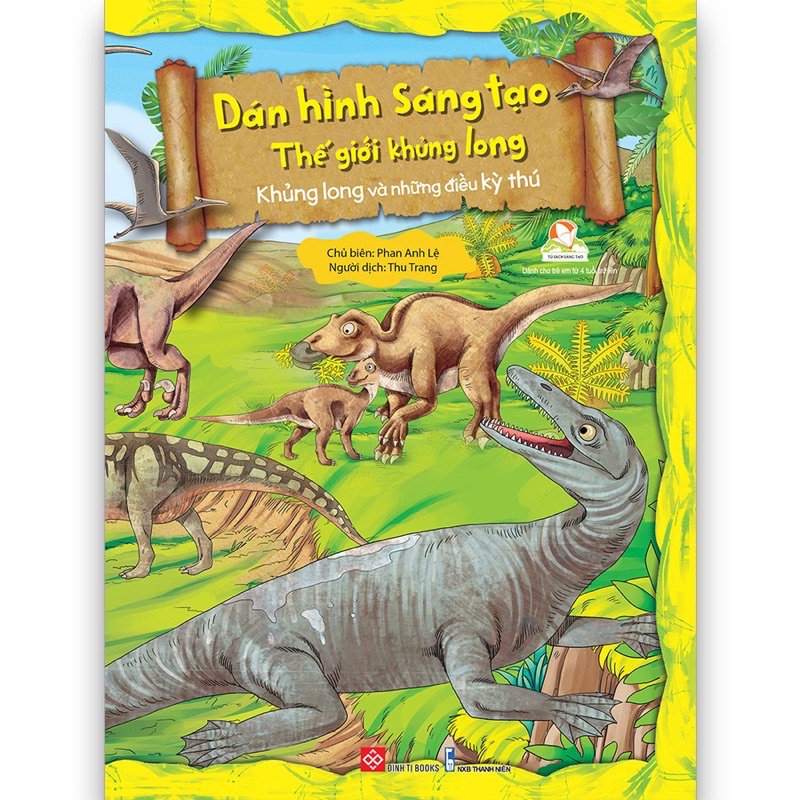Sách-Set Dán hình sáng tạo - Thế giới khủng long (4 cuốn)