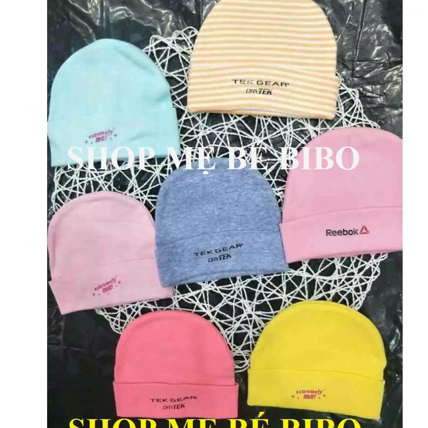 Mũ sơ sinh chất cotton co dãn cho bé từ 0 đến 6 tháng mềm mịn, Nón sơ sinh thoáng không bí hơi_Loại màu