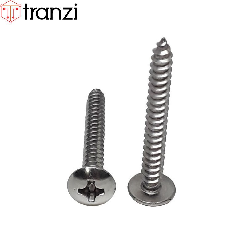 Vít bake đầu dù đuôi nhọn ren thô inox 304 M3x25 - túi 50 cái
