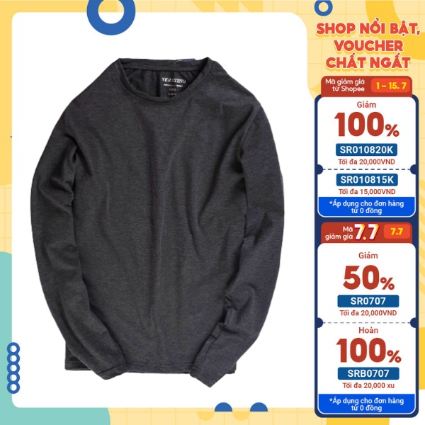 Áo thun dài tay cổ tròn nam, chất thun cotton đẹp dáng ôm nhẹ phù hợp cho nam