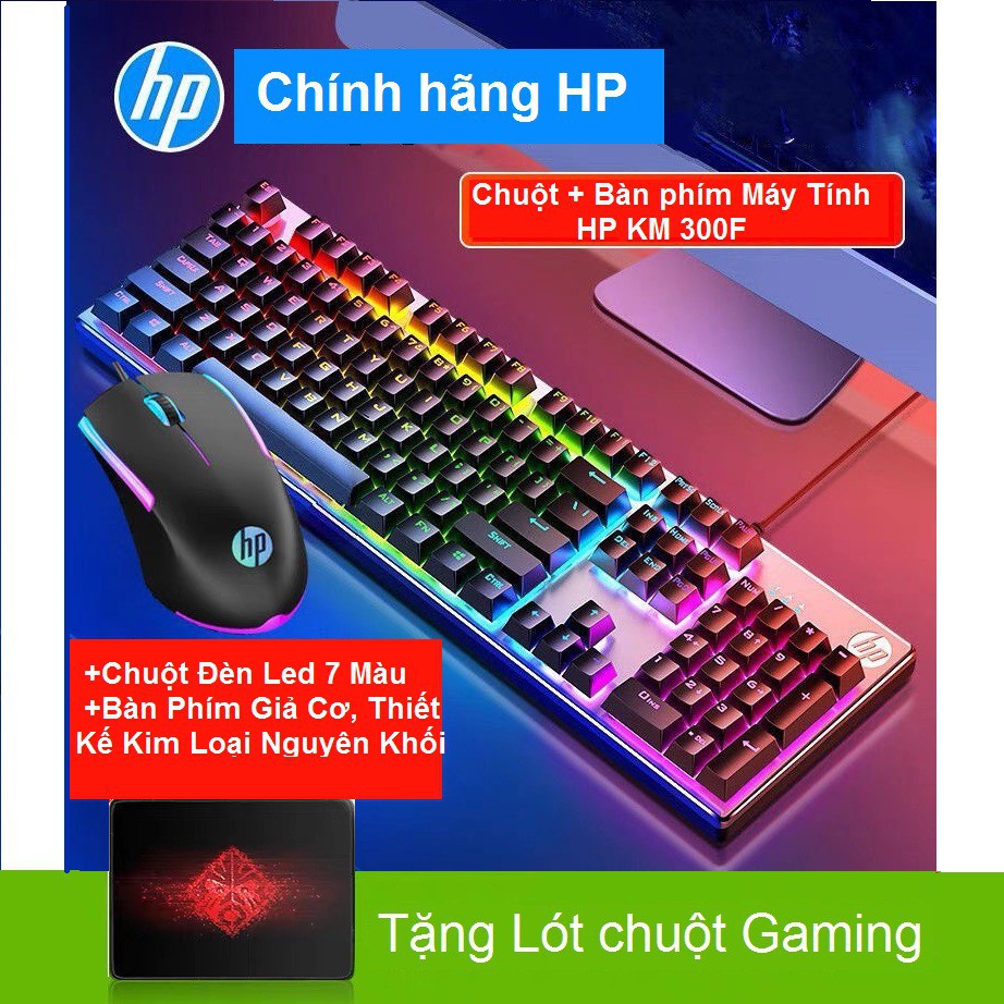 [Tặng Lót Chuột] Bộ Bàn Phím + Chuột Máy Tính HP KM300F Chính Hãng HP | BigBuy360 - bigbuy360.vn