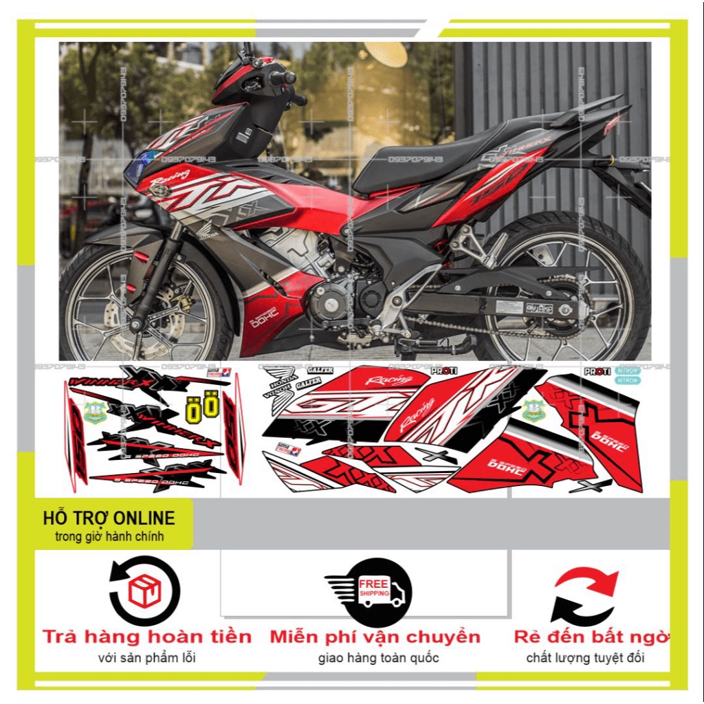 TEM RỜI WINNER X CHẾ DÁN XE ĐEN NHÁM -- SHIN DECAL 2