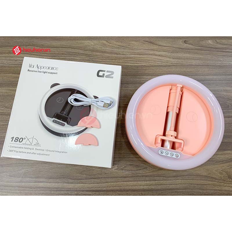 Đèn Led Livestream G3 Size ⚡FREE SHIP⚡ Tích Hợp Gương Trang Điểm Kèm Gía Đỡ Điện Thoại Để Bàn Có Thể Gập Gọn