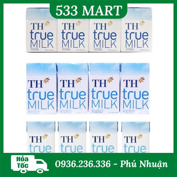 Sữa Tươi TH True Milk nguyên chất/ ít đường/ có đường 110ml
