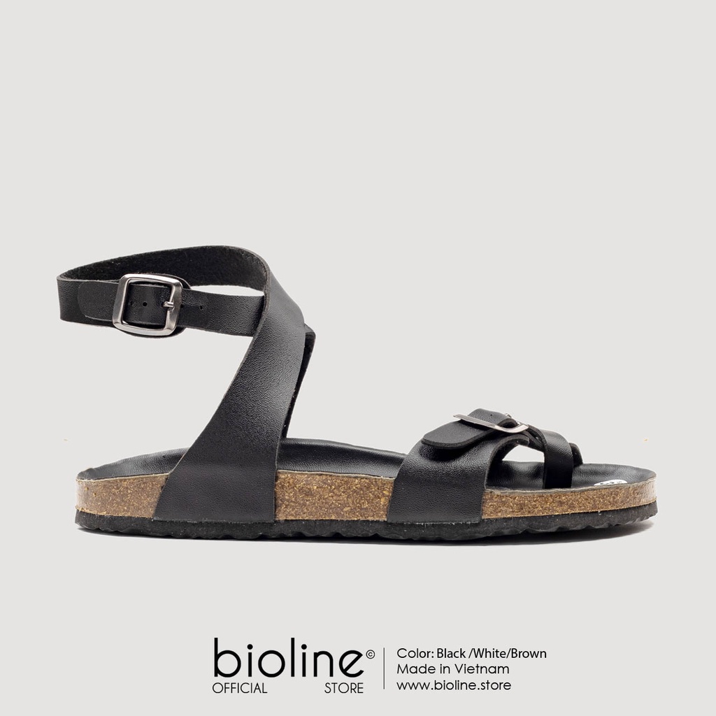 PU16-Dép da sandal đế trấu BIRKEN cao cổ Unisex, xăng đan học sinh đi học Bioline Official Store