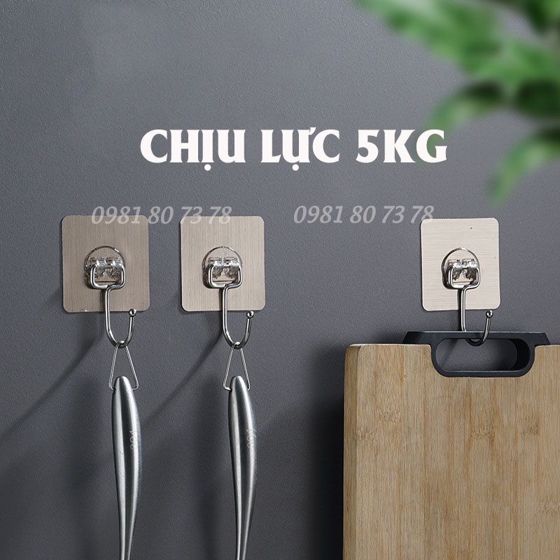 Móc dán tường INOX loại cực tốt, móc dán nhà tắm chịu lực 5kg (móc inox 1 chân)