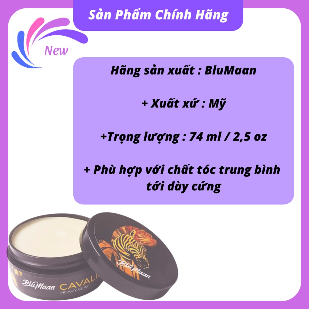 Sáp vuốt tóc nam nữ tạo kiểu BLUMAN NGỰA VẰN newm clay cao cấp