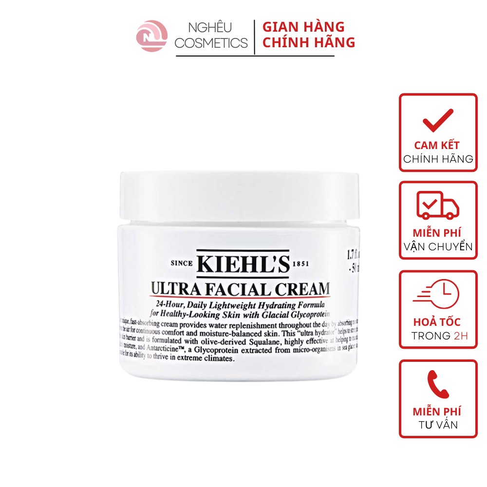 Kem Dưỡng Ẩm Kiehl's Ultra Facial Cream Cho Da Khô Nhạy Cảm 28ml