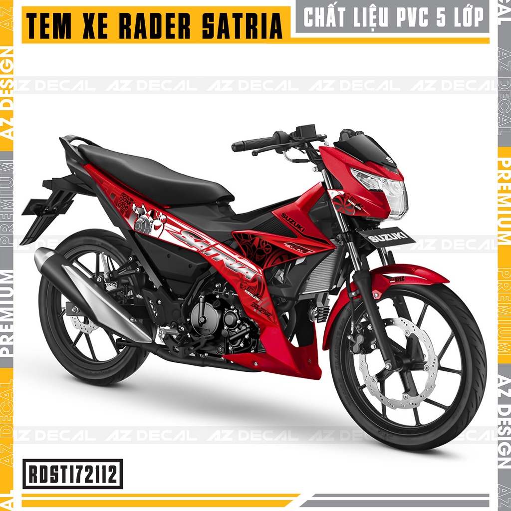 Tem Rời Dán Xe Suzuki Raider - Satria Mẫu Tubo | RDST172112 | Decal Chế Chất Liệu PVC Chống Nước, Đa Dạng Màu Tem
