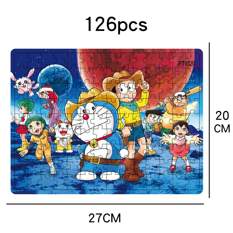 Bộ Đồ Chơi Xếp Hình 126 Mảnh Hình Doraemon Dễ Thương Cho Bé