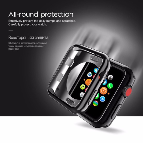 Ốp Silicone Mềm Bảo Vệ Mặt Đồng Hồ Thông Minh Apple Watch Series 4 3 2 1 38/40/42/44mm