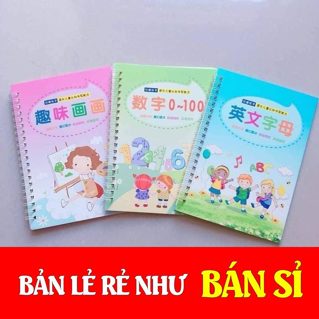 [GIÁ SỈ] SÉT 3 QUYỂN TẬP TÔ KÈM BÚT CHO BÉ