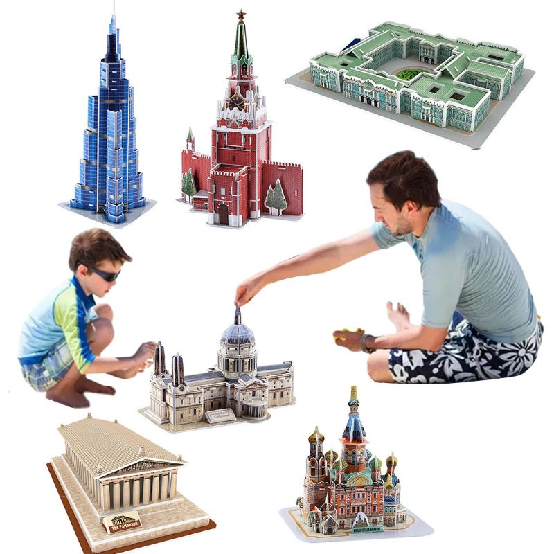 Mô hình đồ chơi lắp ráp hình kiến trúc 3D DIY dành cho trẻ em