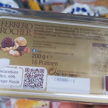 [Hộp 16 viên] Socola Ferrero Rocher Đức 200g - Date T12/2022