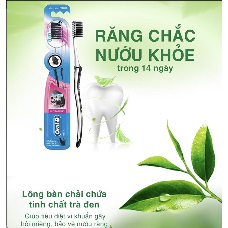 Bàn chải đánh răng oralb tinh chất trà xanh lông bàn chải mềm mại