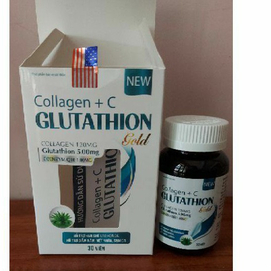 Viên uống trắng da COLLAGEN GLUTATHION GOLD hộp 30v