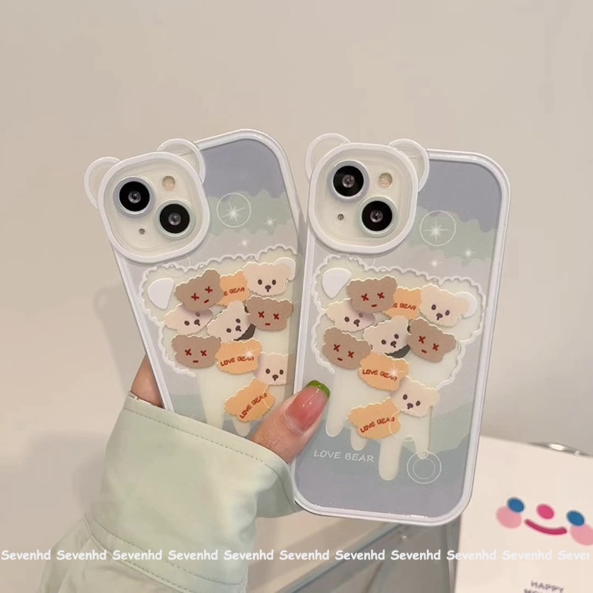 Ốp Điện Thoại Mềm Họa Tiết Chú Gấu Hoạt Hình Cho iPhone 14 13 12 11 Pro Max Xs Max Xr X 6 6s Plus