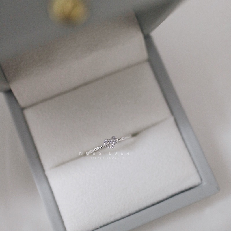Nhẫn bạc nữ hình trái tim đính đá - Trang sức bạc Nobsilver