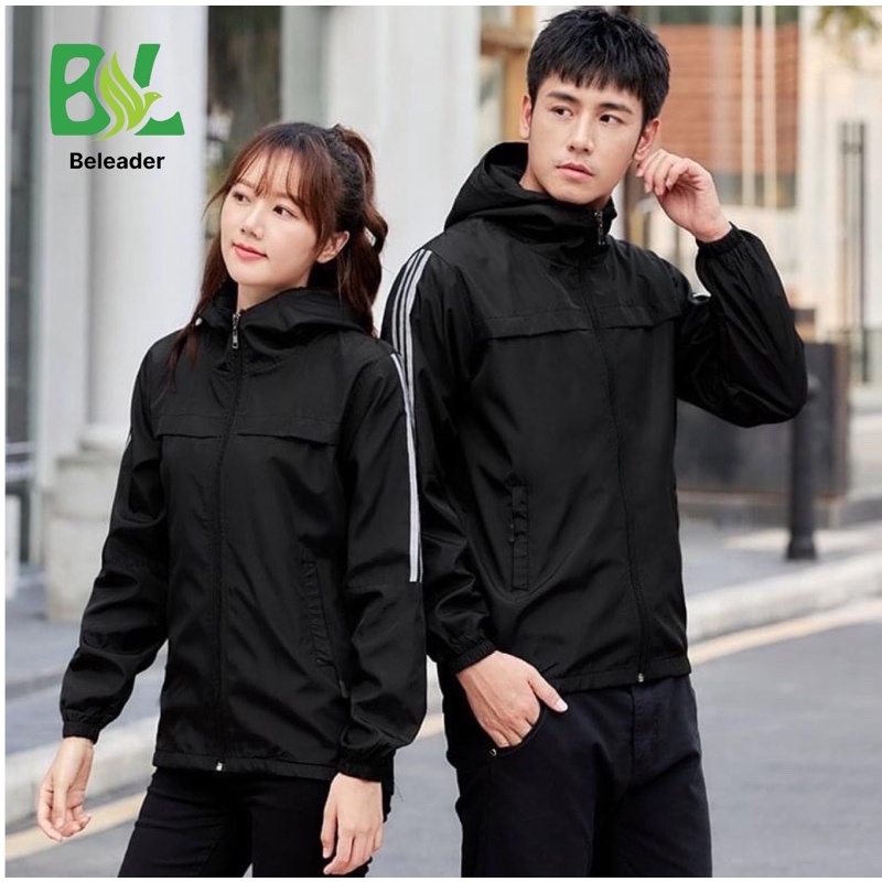 Áo Gió Nam Nữ Beleader Viền Thể Thao Vải Tráng Bạc Chống Nước,Cản Gió