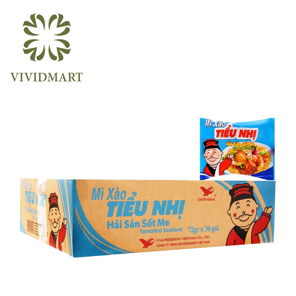 MÌ XÀO TIỂU NHỊ, 3 VỊ: THỊT SỐT CHUA CAY, HẢI SẢN SỐT ME, THỊT XÀO SỐT HÀNH - GÓI 72gr - UNI President