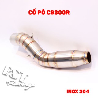 Cổ pô CB300R inox 304 bầu hơi màng lọc tổ ong