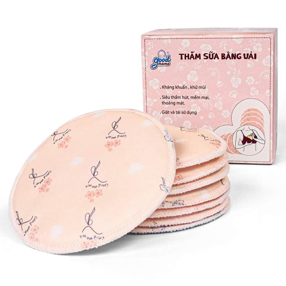 Miếng lót thấm sữa giặt được bằng vải Goodmama (hộp 8 Miếng)