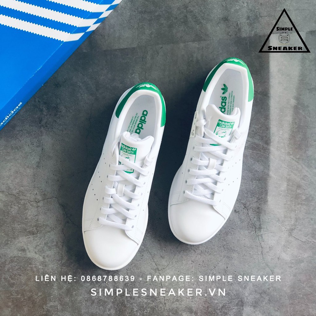 Giày Adidas 🔴FREESHIP🔴Adidas Stan Smith Green Chính Hãng - Giày Stan Smith Gót Xanh Lá Chuẩn Auth [M20324]