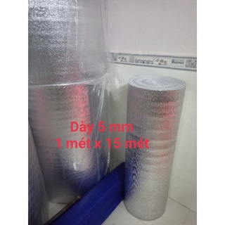 Mút xốp OPP (dày 5mm) một mặt bạc khổ 1 mét - cách nhiệt, cách âm, bảo ôn (dài 15 m)