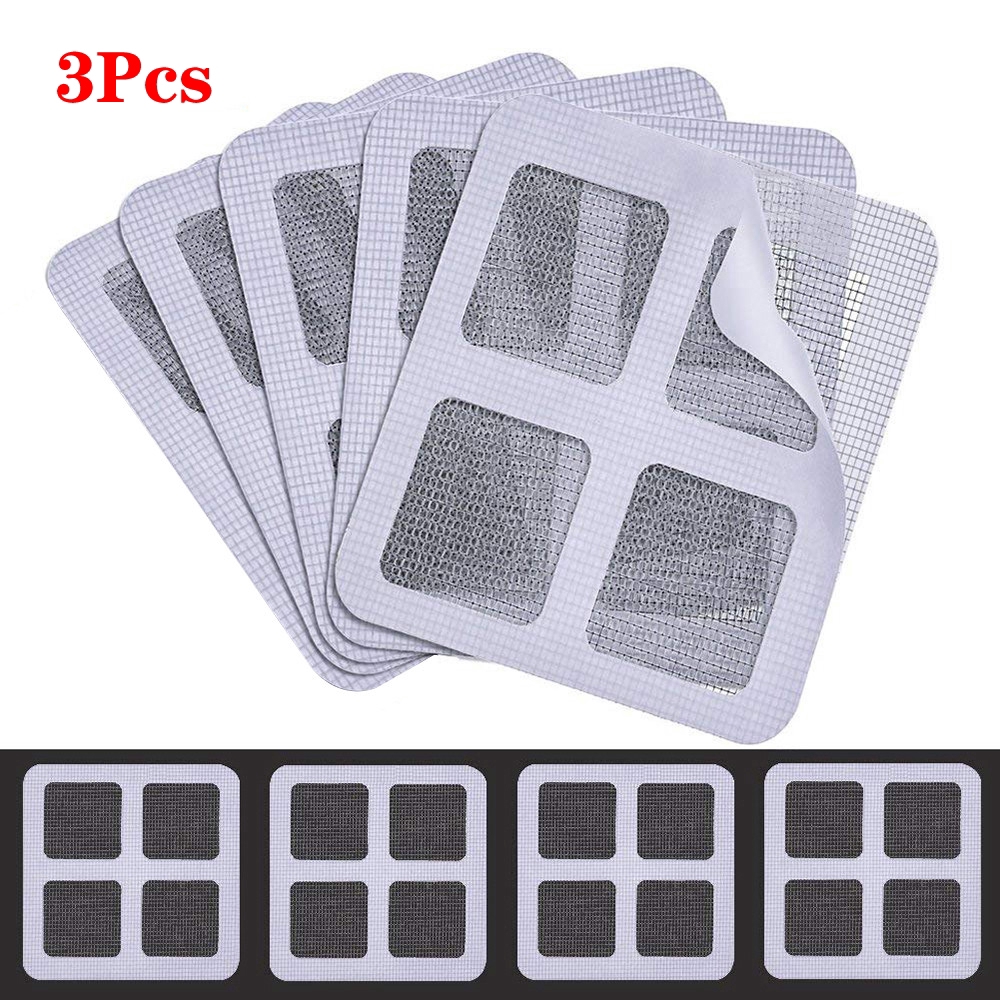 3Pcs/Set Window Curtain Netting Fix Self-Adhesive Patch,Repair Broken Holes Sticker Mesh Sticker