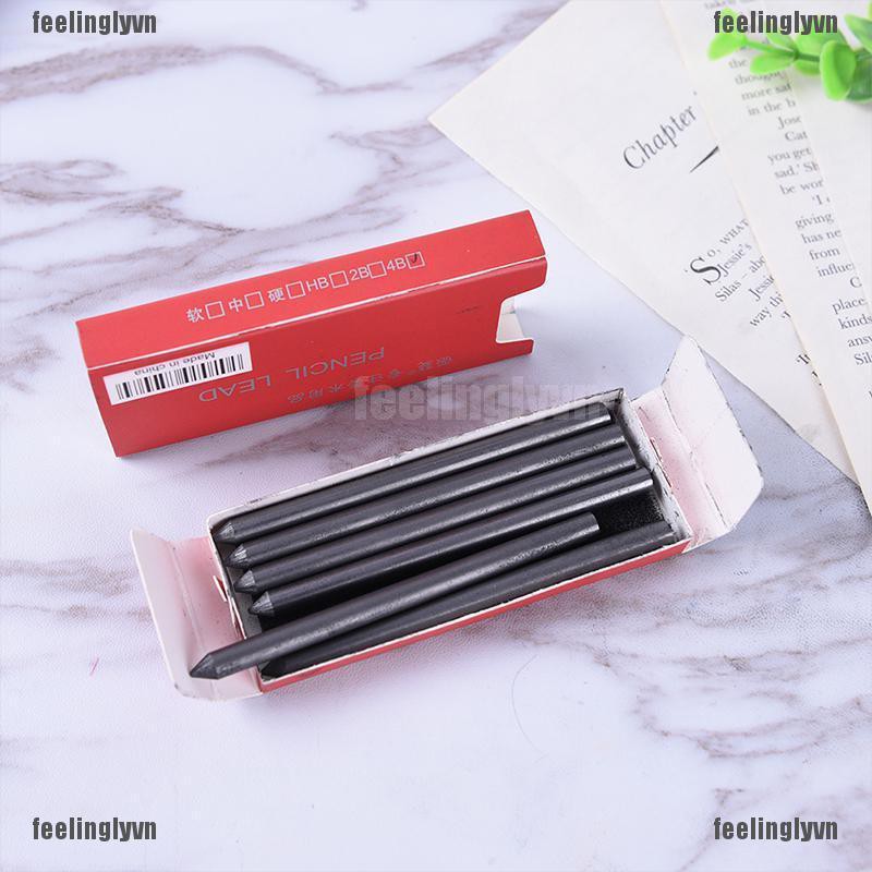 Hộp 6 Lõi Than HB 2B 4B 6B 8B Cho Vẽ Phác Thảo Cơ Khí