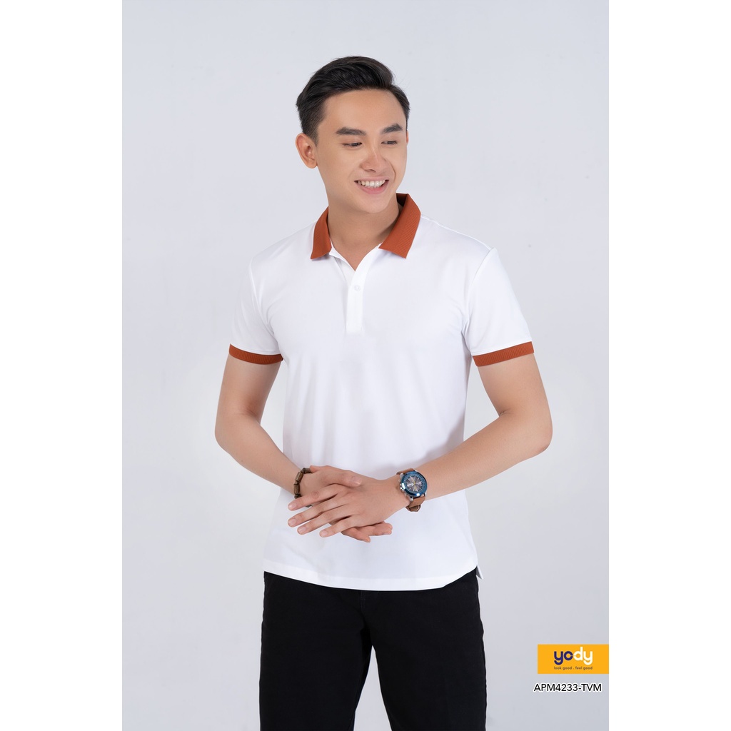 Áo Polo Nam YODY Coolmax Ngắn Tay Phối Bo APM4322
