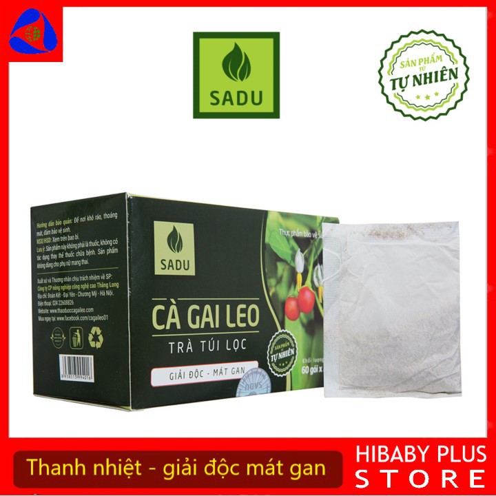 Trà túi lọc cà gai leo Sadu thanh nhiệt giải độc mát gan 100% tự nhiên - Hộp 150g / Bịch 250g