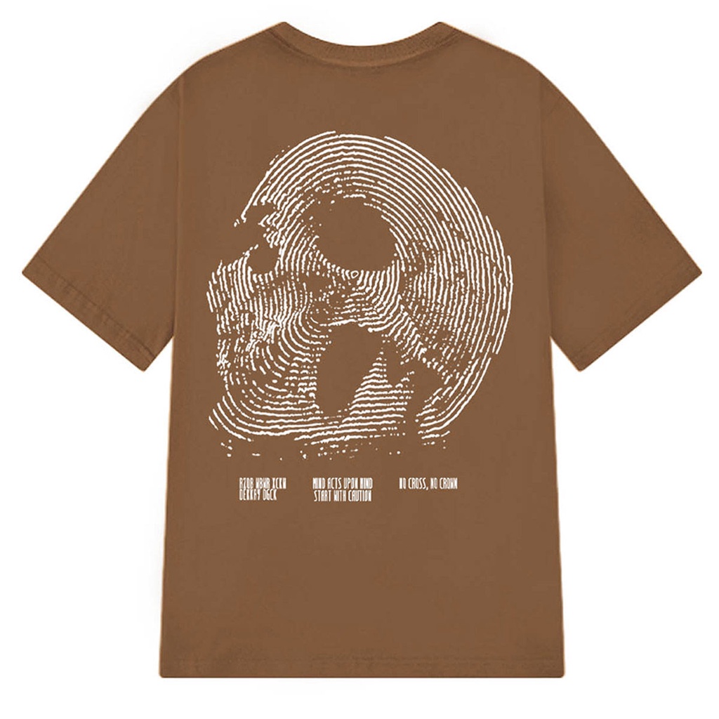 Áo thun tay ngắn 100% vải cotton phong cách đầu lâu thời trang retro Hong Kong cho nam nữ