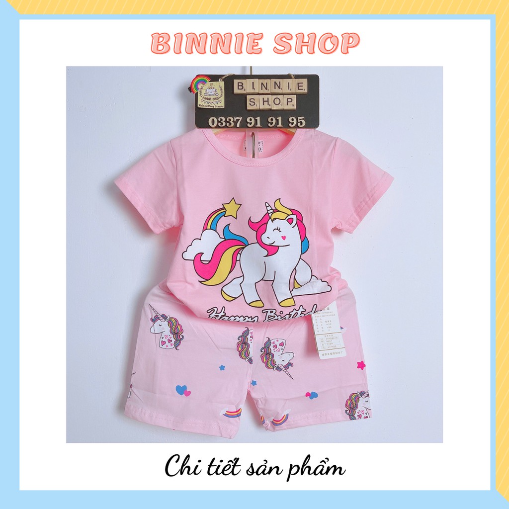 Đồ bộ bé gái quảng châu xuất hàn Quần áo bé gái BINNIE SHOP chất thun cotton cho bé từ 7-15kg (0-3 tuổi) BGN3