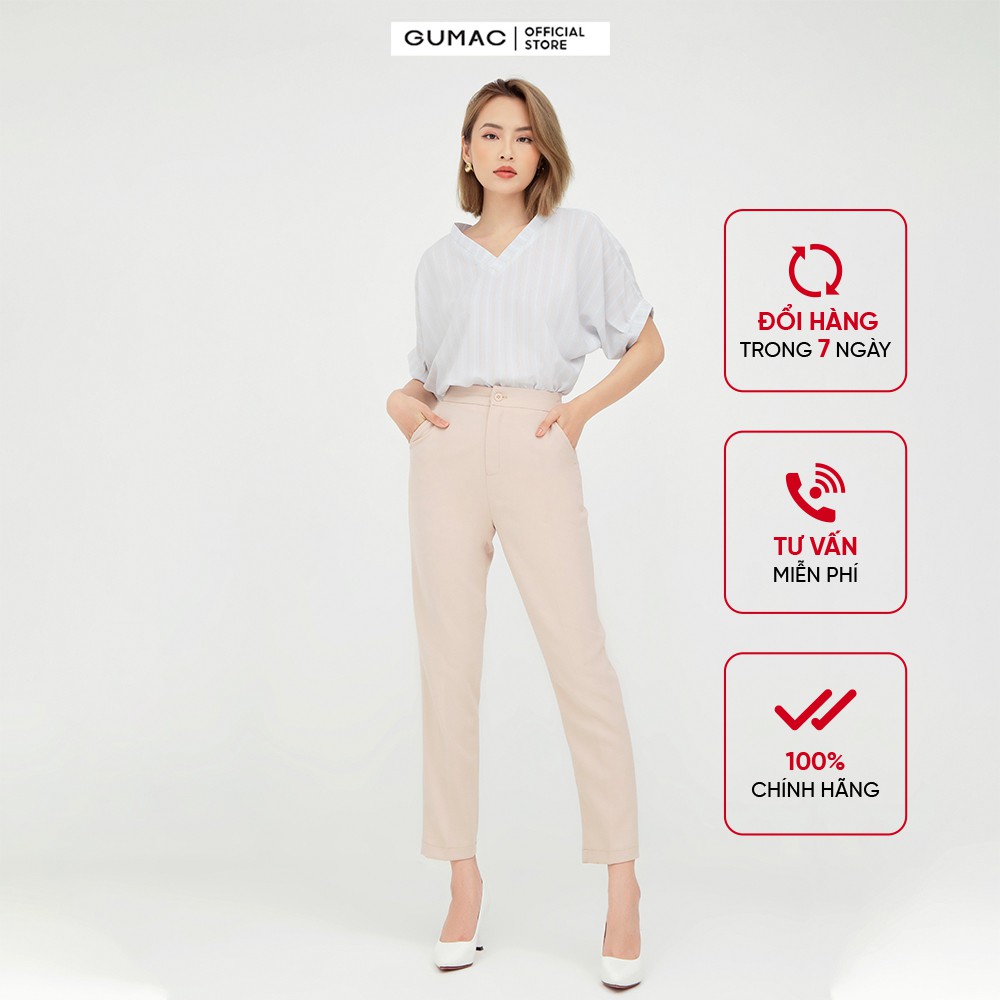 [Mã WABRGM11 giảm 10% đơn 250K] Áo kiểu nữ cổ tim cánh dơi GUMAC vải lụa cao cấp thoáng mát AB532 | BigBuy360 - bigbuy360.vn